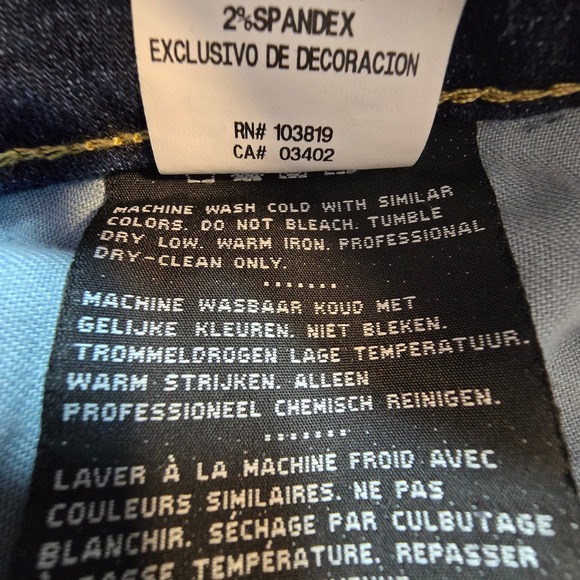 Harley Davidson Jeans Womens Size 31 35x33 Dark Wash Stretch Straight Motorcycle - Picture 8 of 15